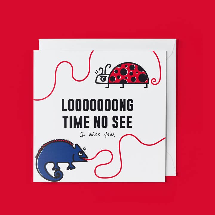 Carte de voeux Animal : Loooooong Time No See pour la vente par THE BEASTY FARM