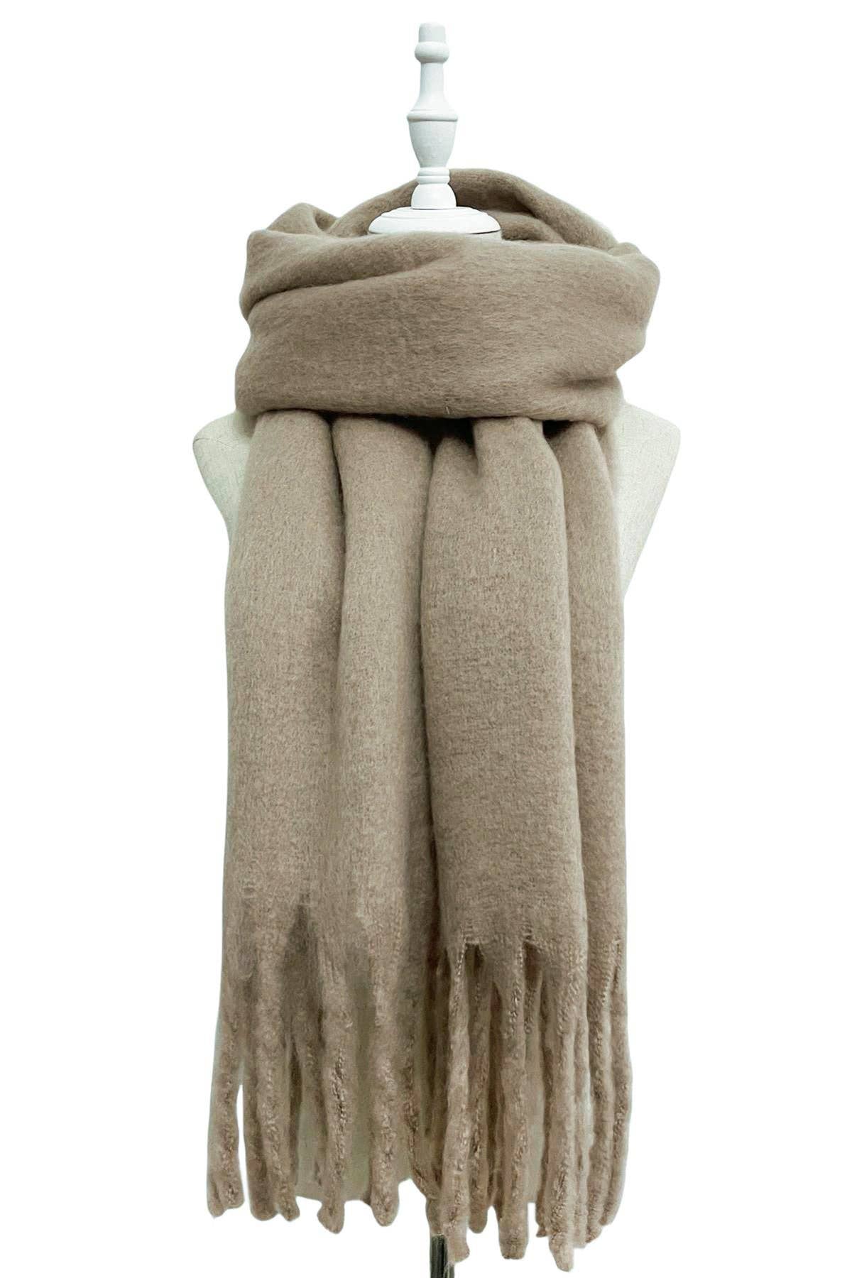 Fashion Scarf World - Vendita all'ingrosso Sciarpa - Donna - Sciarpa a scialle con nappe in morbida coperta semplice26