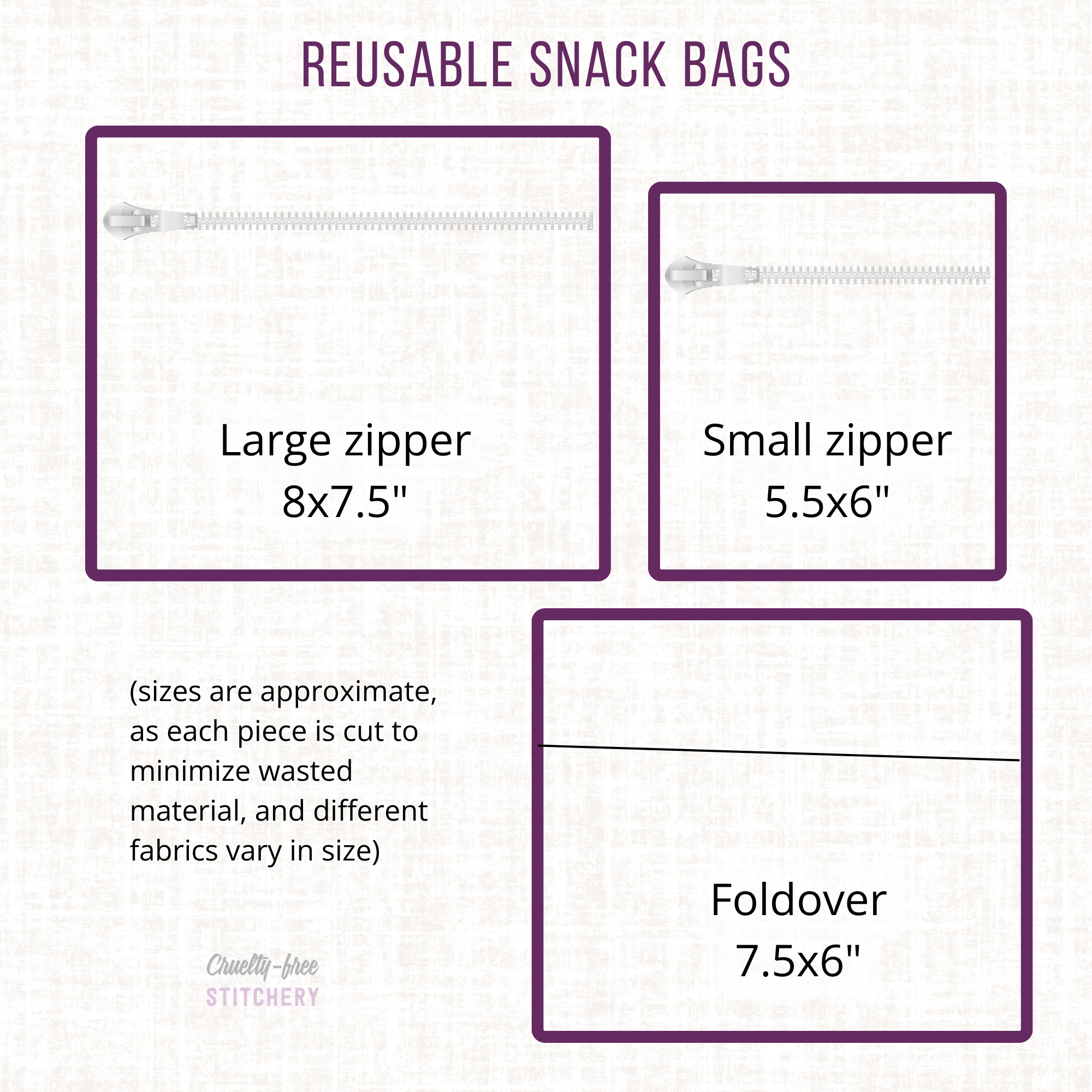 Cruelty-Free Stitchery - Wholesale Food Storage Wrap/Bag - Reusable Snack/Sandwich Bag - Lavender Daisy9