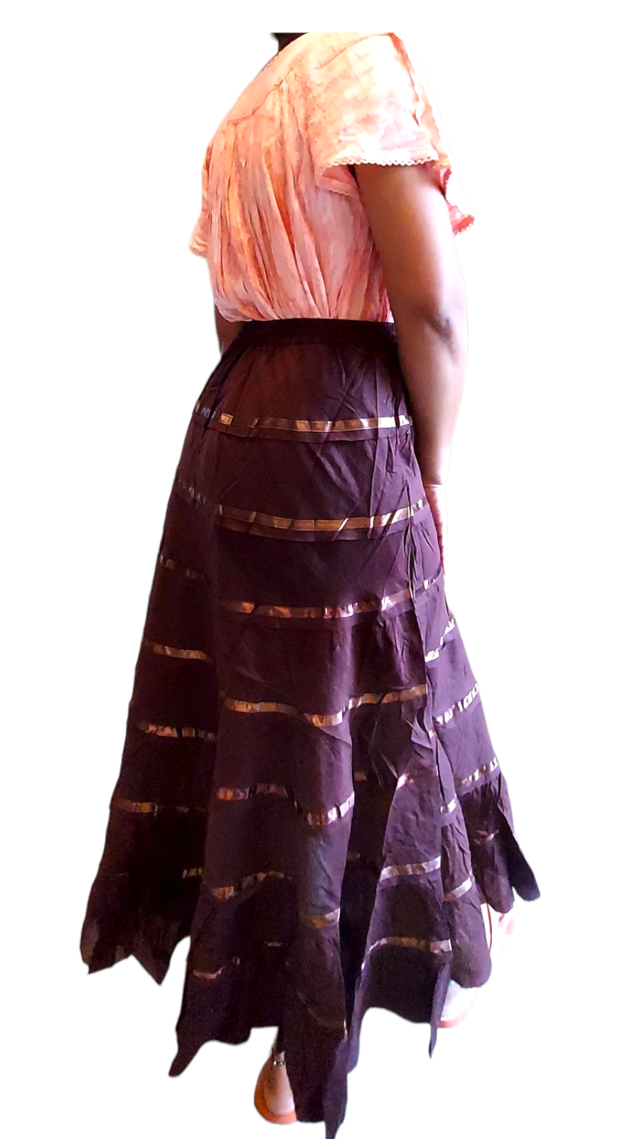 India Batik - Wholesale Skirt - Women's - Long Tiered Cootton Skirt4