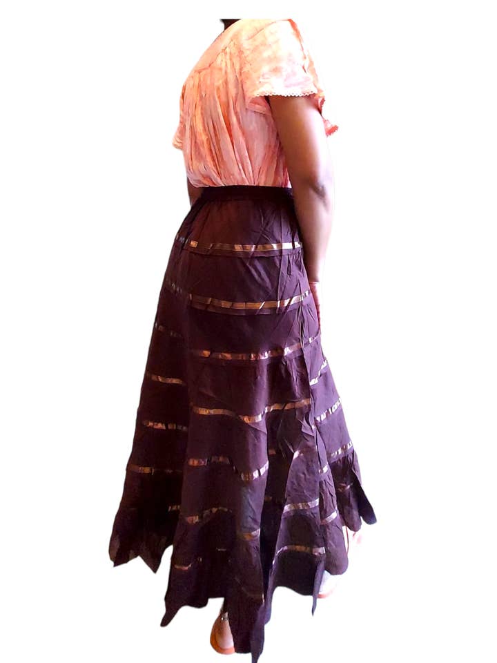 India Batik - Wholesale Skirt - Women's - Long Tiered Cootton Skirt4