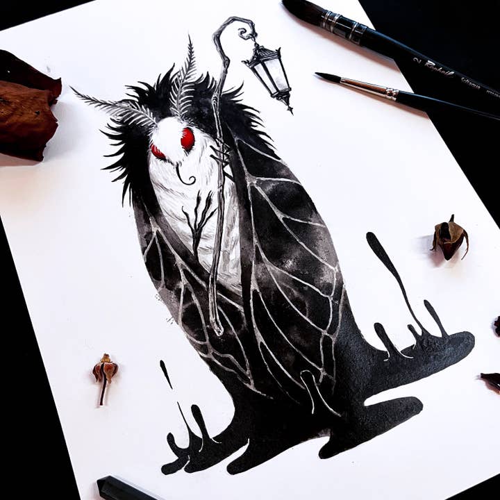 The Art of Annabelle Lewis - Vente Affiche d'art - Mothman - Impression artistique1