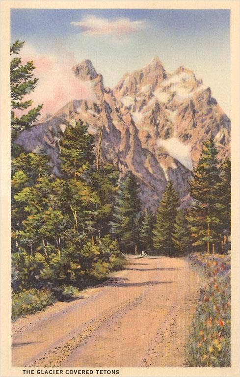 Found Image Press - Wholesale Postcard - Postcard WY-24 Glacier Covered Tetons, Wyoming0