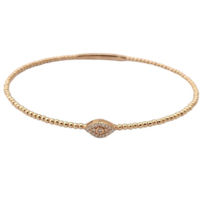 Bracelet Evil Eye en or jaune avec diamants 14 carats pour la vente par Bareket Fine Jewelry