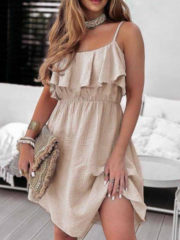 Cotton gauze short dress - 7229 for wholesale by ESTEE BROWN