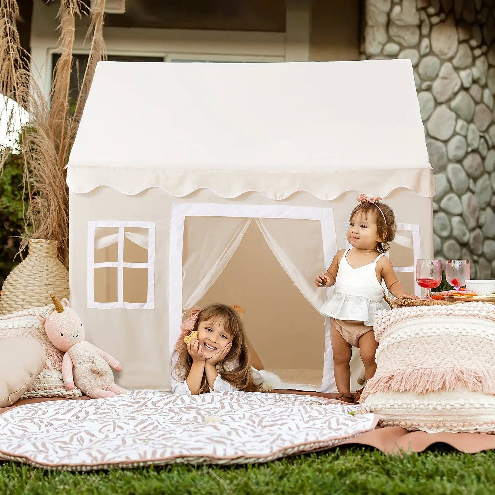 Michael Meredith Inc - Wholesale Tent - Kids - Tiny Land® Playhouse Tent – Natural Cream Indoor Tent for Kids3