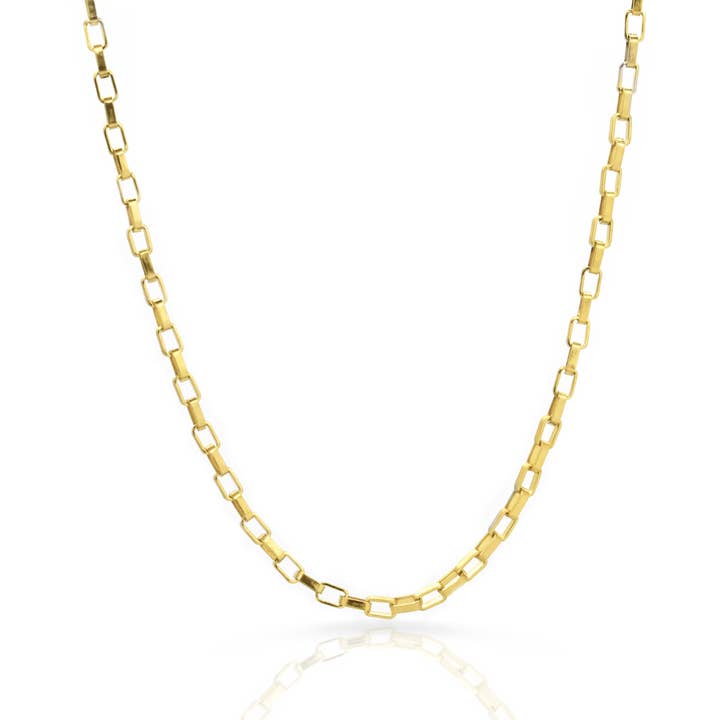 BLAKE GOLD BOX CHAIN NECKLACE for wholesale by MAI DESIREE