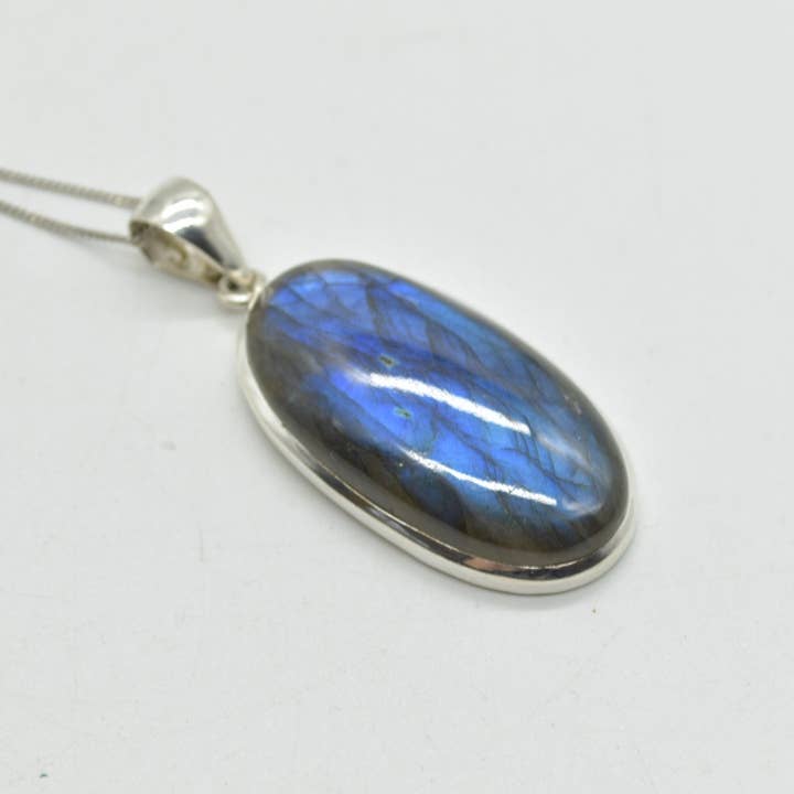 Oriental Direct Craft Supplies - Wholesale Individual Charm/Pendant - Labradorite Pendant in 925 Silver, 2cm-4.9cm, No Chain1