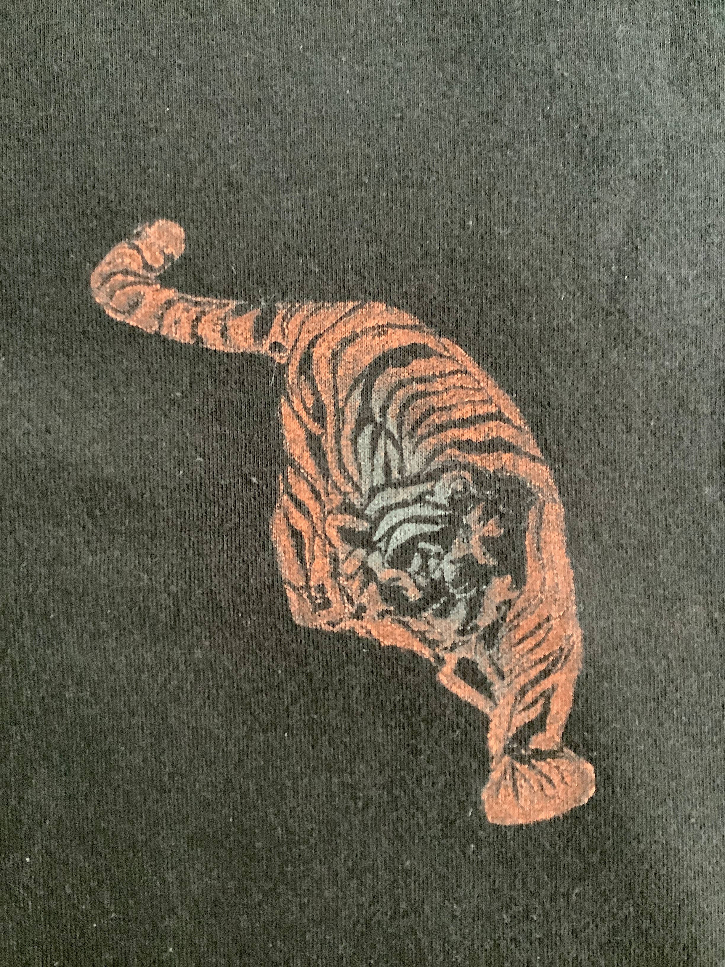 Impromptu Musé - Wholesale Hoodie - Men's - Black Tiger Handprinted Graphic Art Hoodie 5