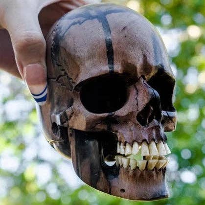 Calavera de madera de ébano negro de 4.5 pulgadas para venta al por mayor de OddNot