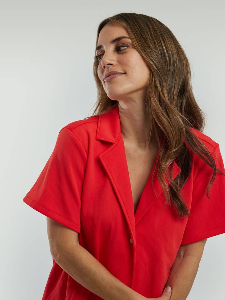 Sepiia - Wholesale Button Down Shirt - Women's - Cardio red bowling shirt ∞