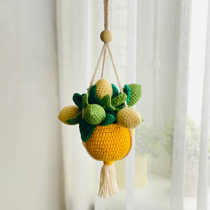 Lemon Plant Crochet, Hanging Lemon Plant, Valentine Day Gift for wholesale by TOMOPOD LLC