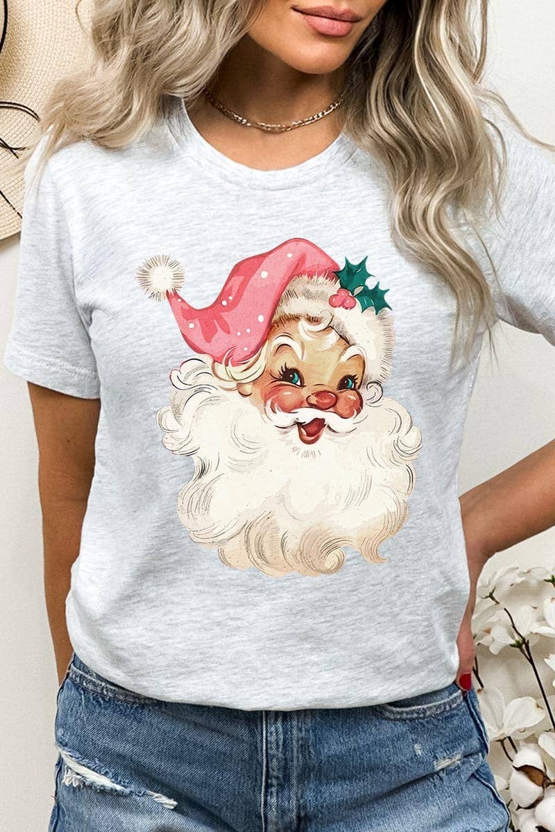 COLORBEAR – wholesale Grafisk T-shirt - Unisex – Retro Rosa Jultomtegrafisk T-shirt0