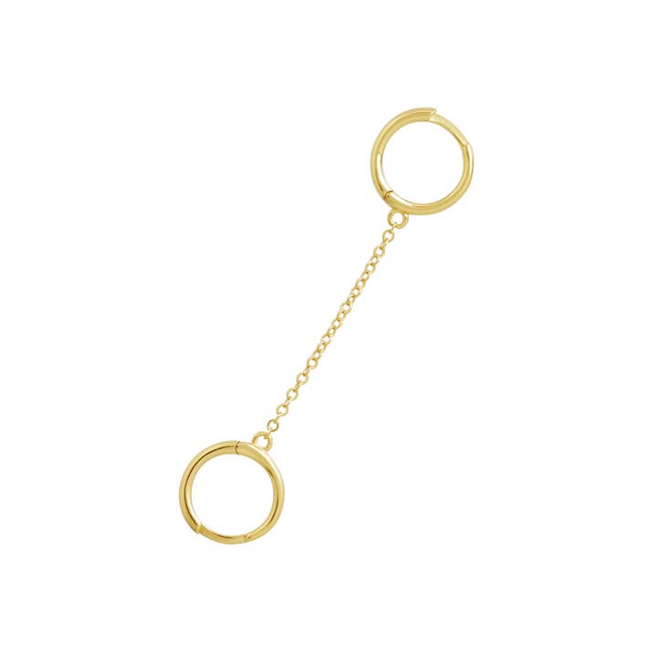 Ofina Jewelry – Großhandel Huggie-Ohrring – Doppelte Handschellenkette Huggie