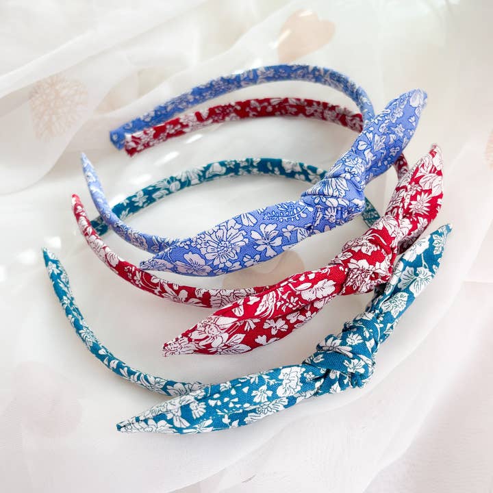 Childrens Hair Accessory Liberty London Floral Bow Aliceband for wholesale by Nine Designs Ltd