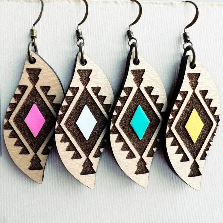 Cheyenne Wood Drop Earrings for wholesale by Gold Dust Collective
