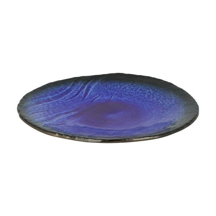 Groot felblauw celadon keramisch bord voor wholesale door Maison jiki