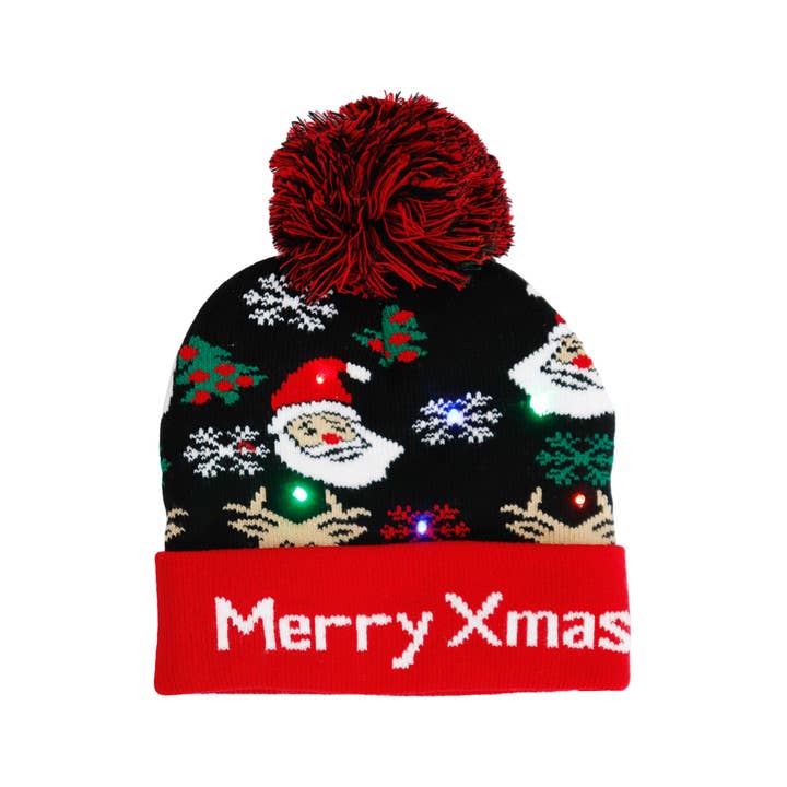 Cap Zone - Wholesale Beanie - Kids - Toddlers Christmas LED Light-Up Cuffed Beanie7