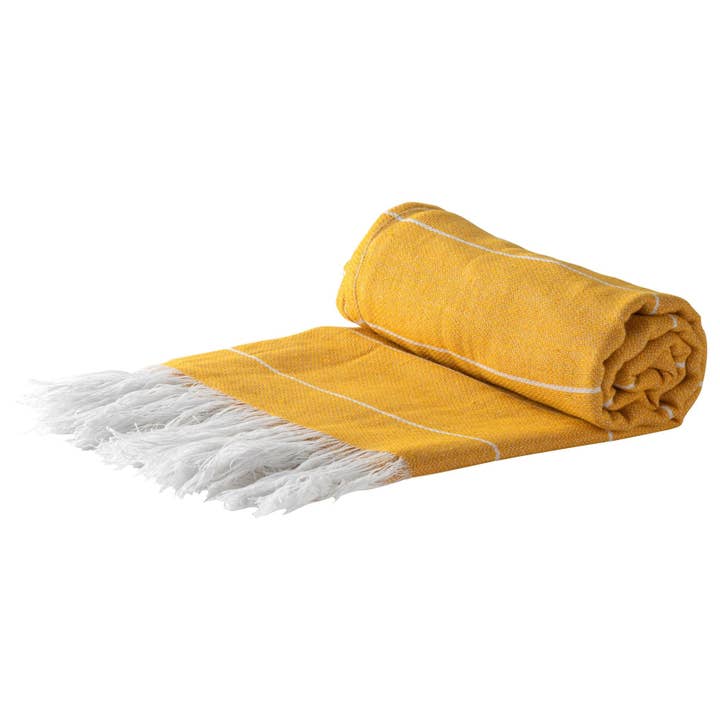 Rinkit Ltd - Wholesale Beach Towel - Nicola Spring 100% Turkish Cotton Beach Bath Towel - Mustard