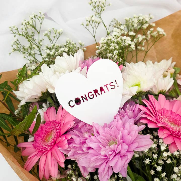 Congrats! Bouquet Pick for wholesale by LaFilleCreative
