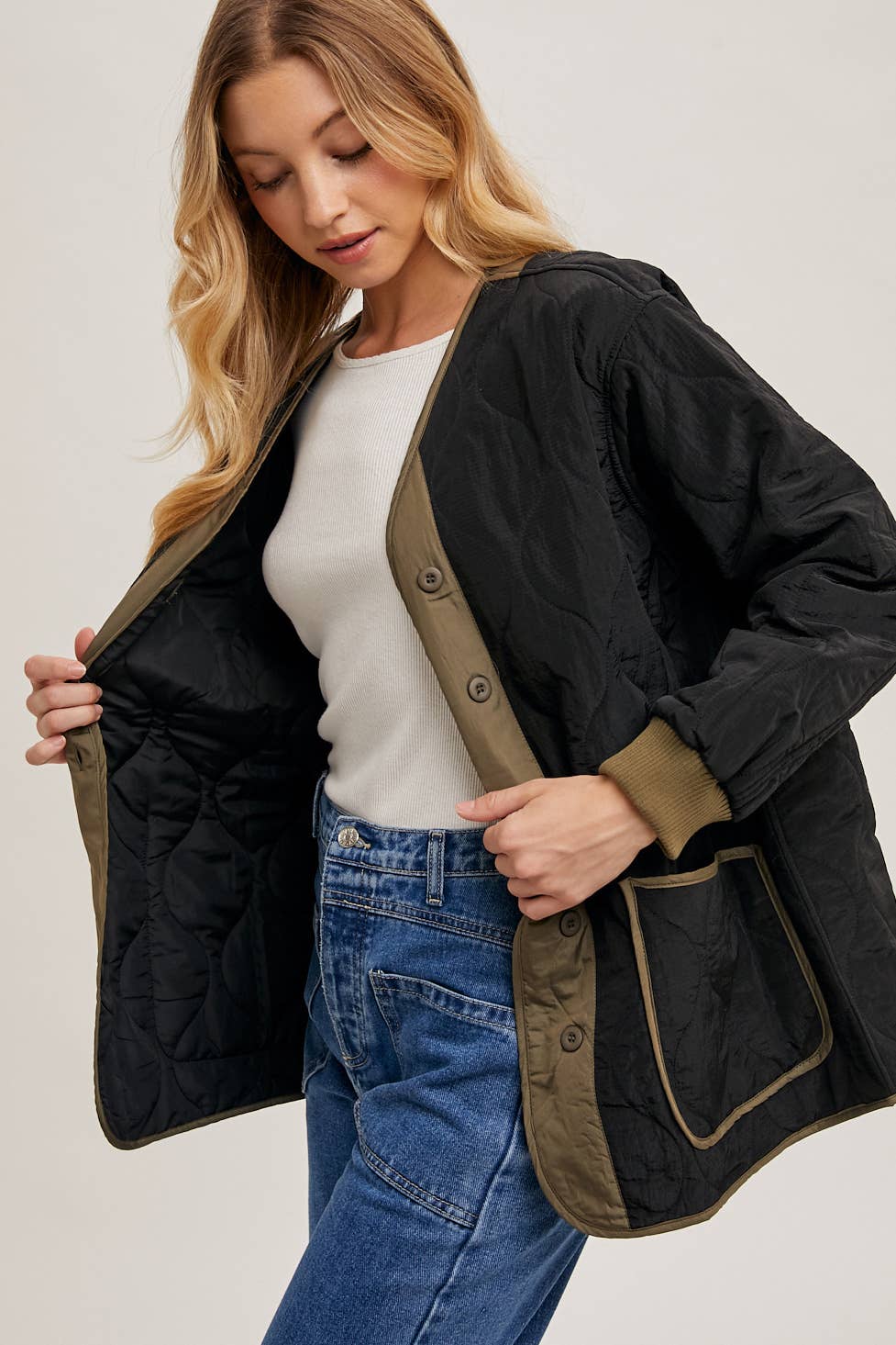 Bluivy - Wholesale Jacket - Women's - BUTTON UP QUILTED JACKET13