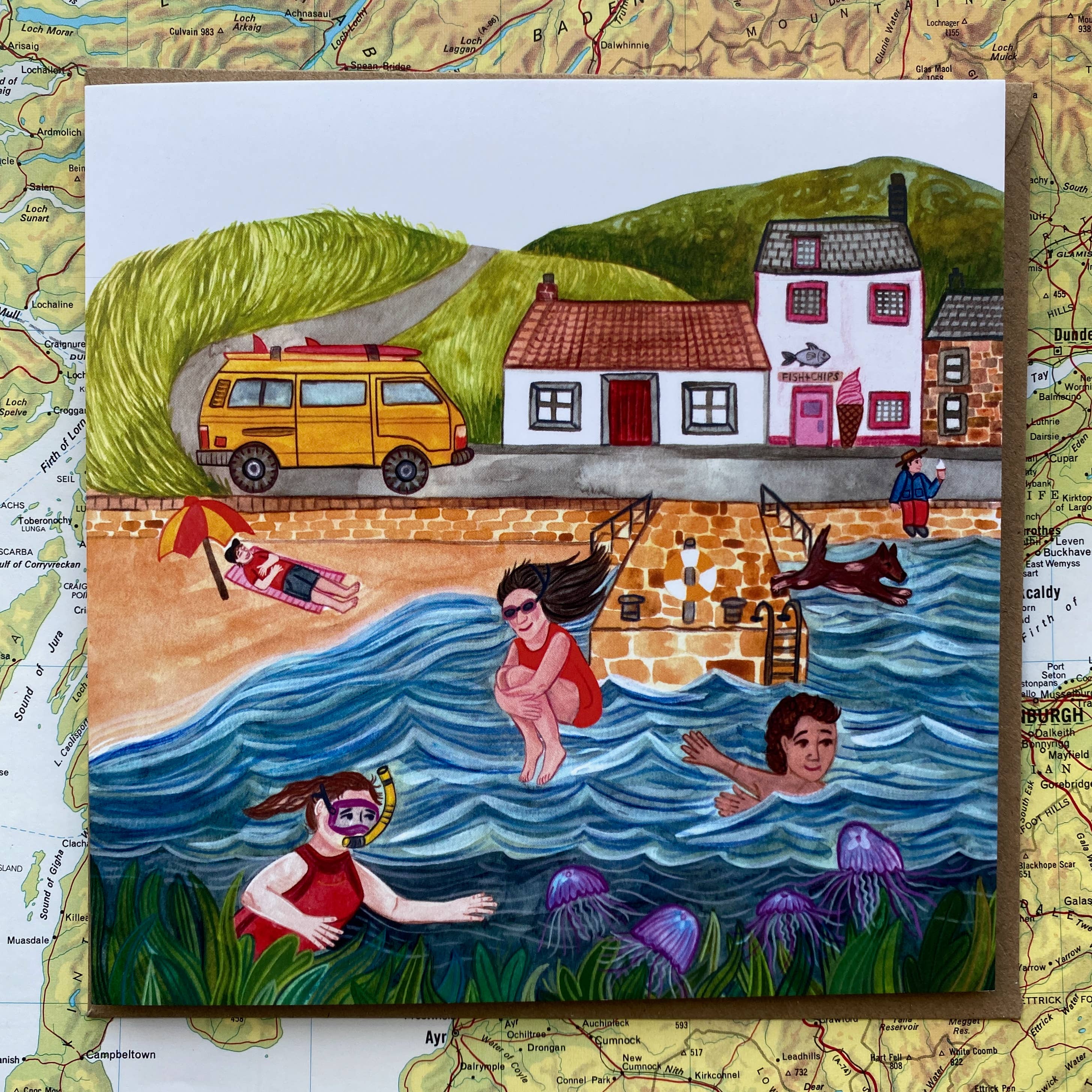 Samantha Dolan - Wholesale Everyday Greeting Card - Day at the Scottish Seaside Greeting Card 5