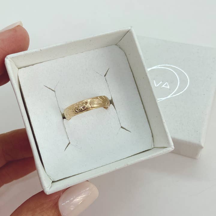 AVA Handmade Jewelry - Wholesale Band/Stacked Ring - Vintage floral thick band; floral thick band, floral band7