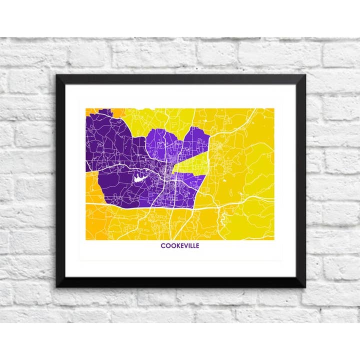 Juanita's Adventures - Wholesale Art Print - Juanitas Cookeville Map Print2