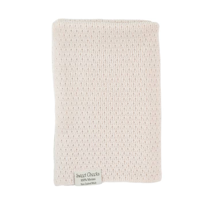Merino Knit Blanket | Oatmeal for wholesale by Sweet Cheeks Merino