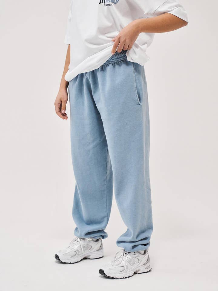 Dark Aqua Washed Joggers for wholesale by Girl Knows All