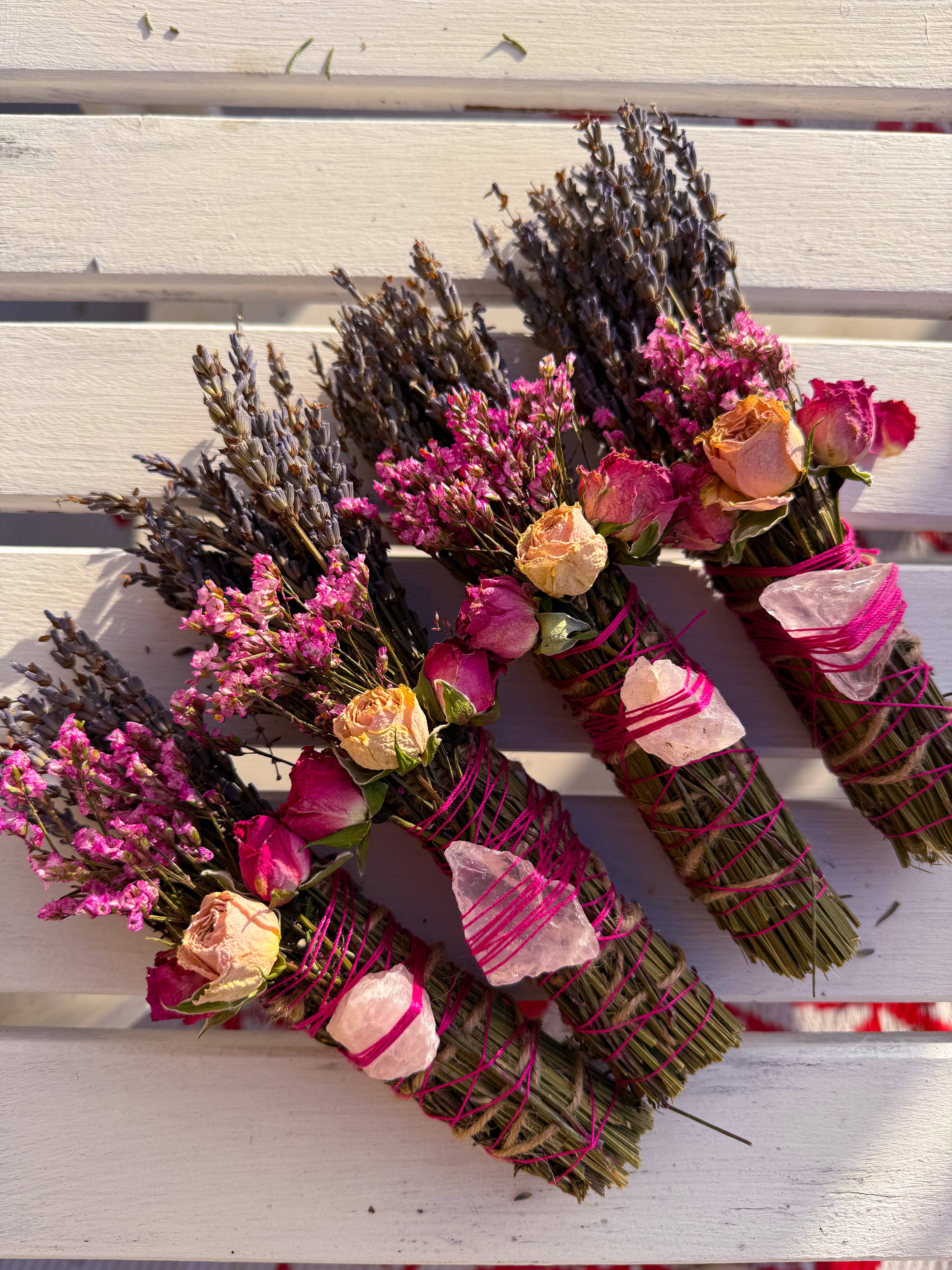 CharlieHaze - Wholesale Sage Bundle - Rose Quartz, Rosemary, Sage, and Lavender Smudge Stick