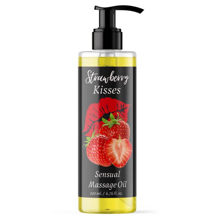 Qknatur - Vente Huile/gel de massage - Huile de massage sensuelle STRAWBERRY. Pour massages 200 ml