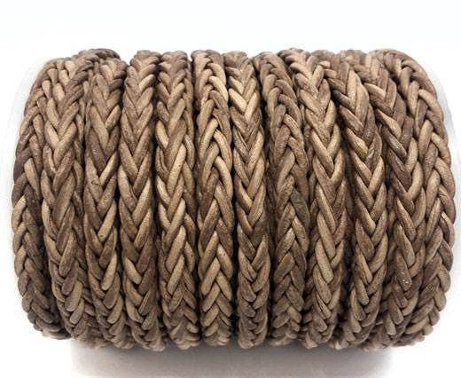 Sun Enterprises B.V. – Großhandel Bastelzubehör – QUADRATISCHE GEFLOCHTENE BOLO-LEDERSCHNÜRE, 6 MM, VINTAGE-TAUPE0