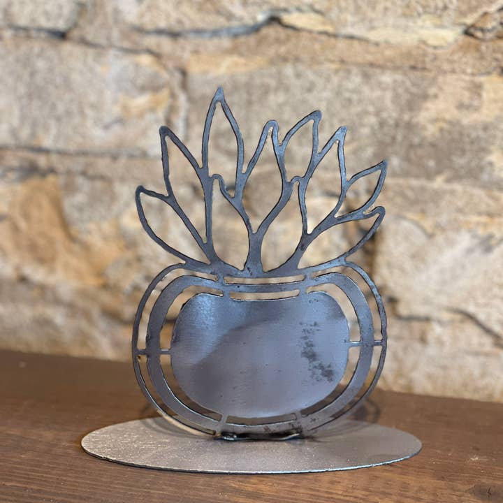 608 The Factory - Wholesale Decorative Tabletop Object - S/3 Potted Succulent Metal Stand - 608 The Factory