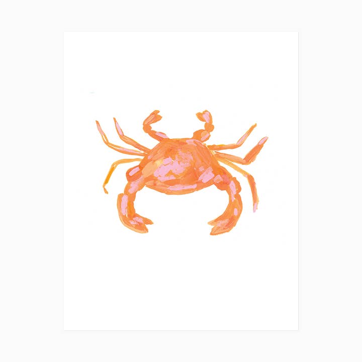 Marissa Watercolor Crab Nautical Art Print for wholesale by Evergreen Summer