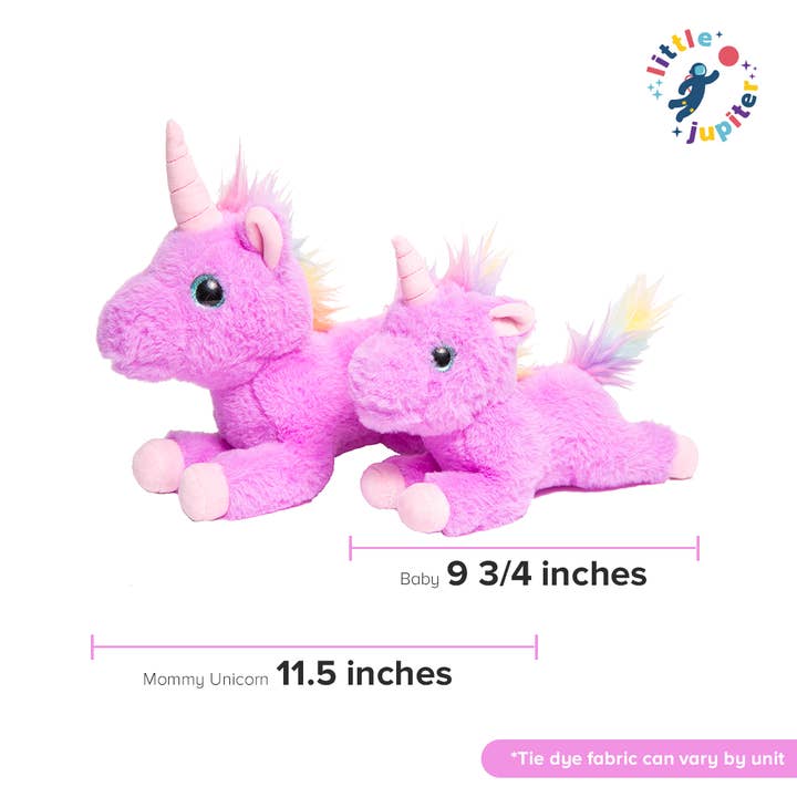 AYK Brand - Wholesale Stuffed/Plush Toy - Kids & Baby - Little Jupiter Mommy & Baby Unicorn Set - Purple Tie Dye6
