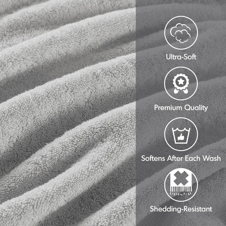 Olliix - Wholesale Towel Set - 800gsm Oversized 2-Piece Bath Towel/Bath Sheet Set, L Grey2