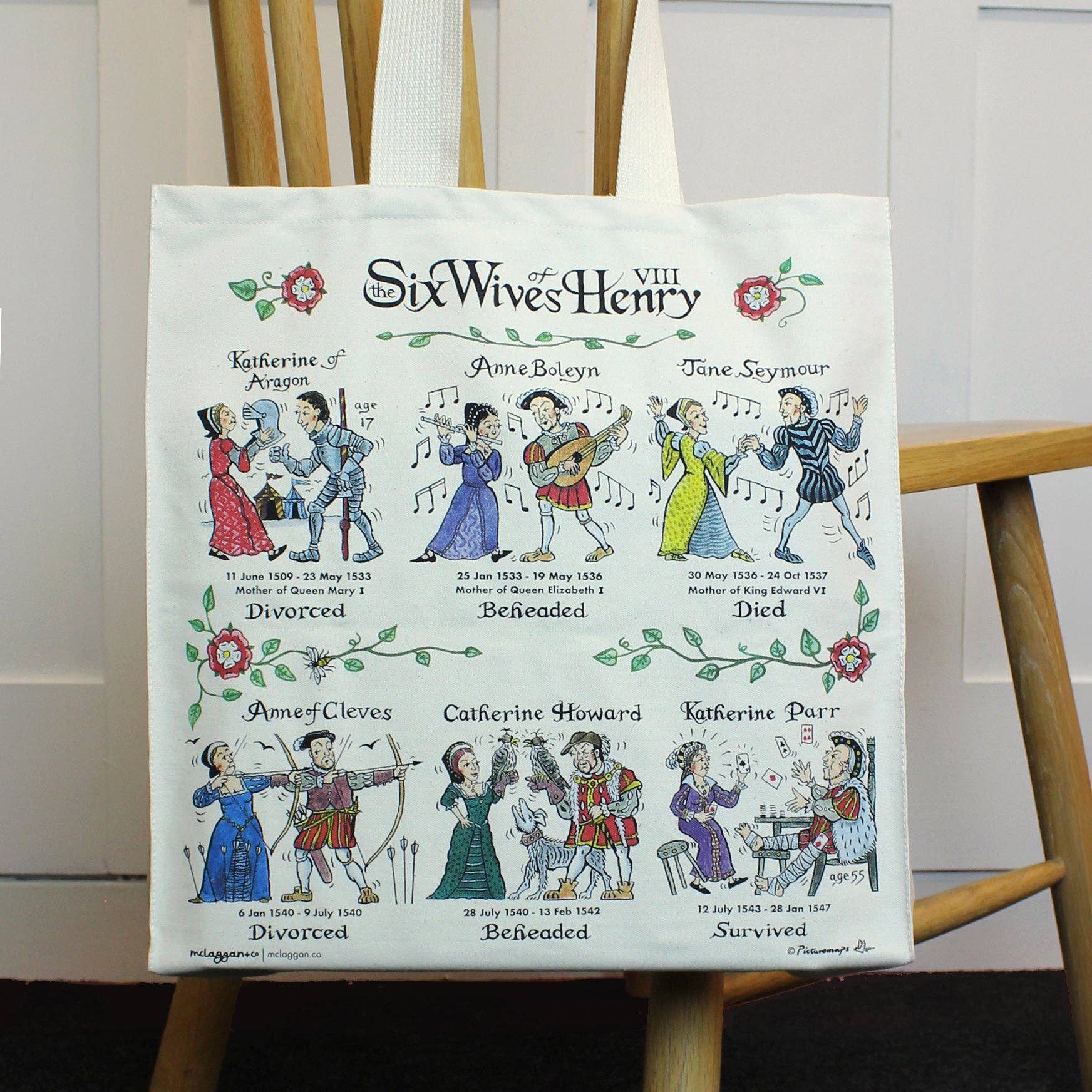 mclaggan+co – wholesale Tote bag – Women's – Six Wives of Henry VIII Tote Bag