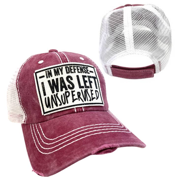 dkhandmade - Wholesale Trucker Hat - Unisex - I WAS LEFT UNSUPERVISED | UNISEX HAT | DISTRESSED7