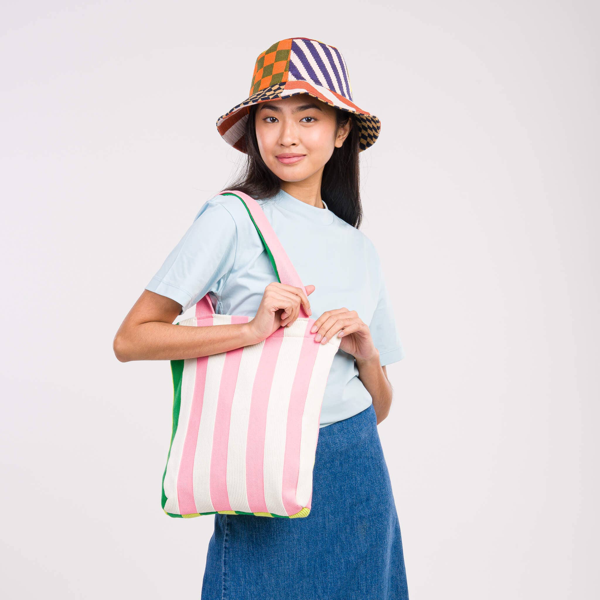 VERLOOP | knits - Wholesale Tote Bag - Women's - Super Stripe Knit Tote12