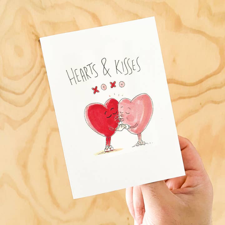 Well Drawn - Wholesale Valentine's Day Card - Hearts and Kisses3