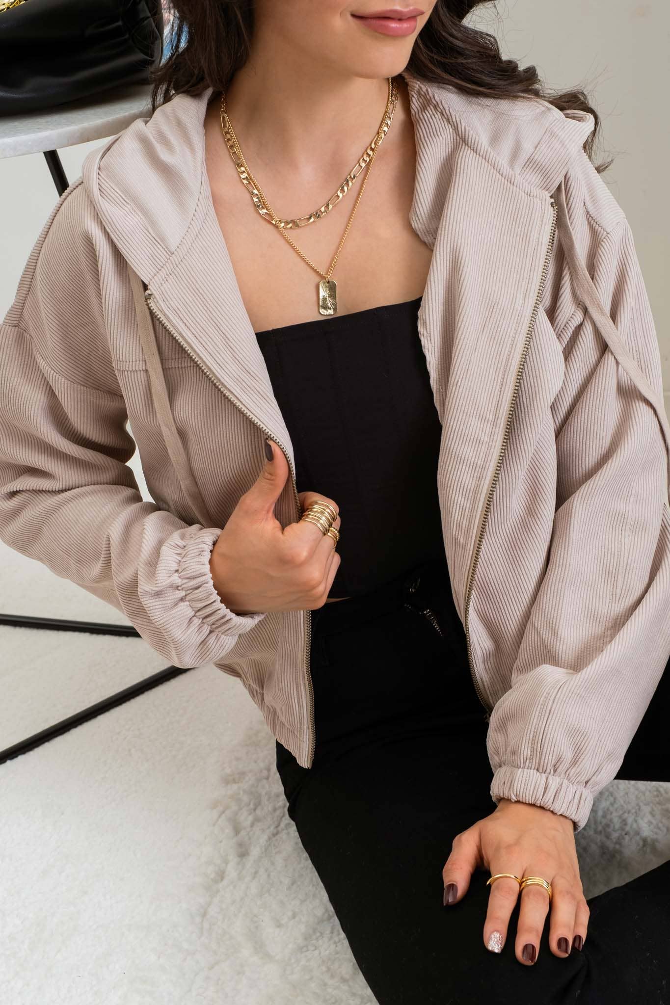 Blu Pepper – Blusão - Mulher por atacado – CASACO DE VELUDO COM ZÍPER32