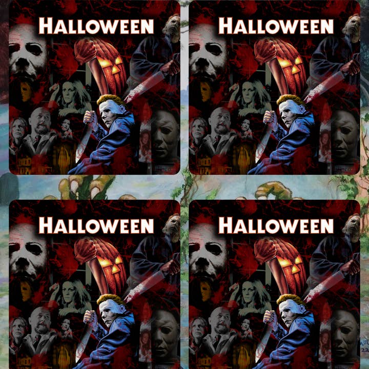 Halloween set of 4 Coasters for wholesale by Graveyard Offerings