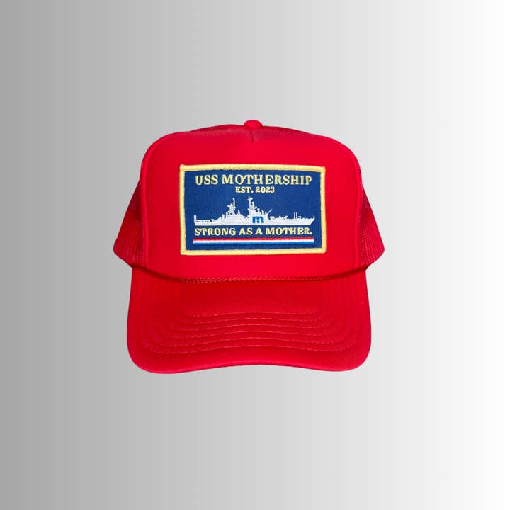 The Mothership Patch Hat - Red for wholesale by Mother Hats