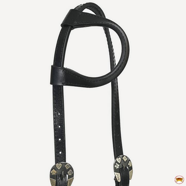HILASON - Wholesale Horseback Riding Gear - Hilason Horse Genuine Leather One Ear Headstall Bridle GS Concho Black18