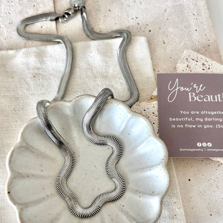 Zilveren slangketting haringgraat platte ketting laagjes voor wholesale door Amady Jewelry