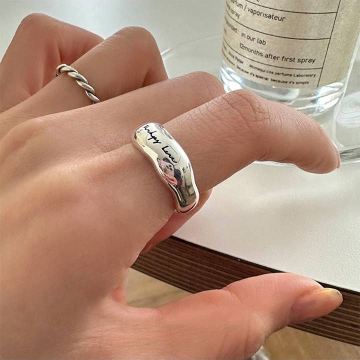 Love Sterling Silverring - Öppen, Justerbar för wholesale av Gemscape UK