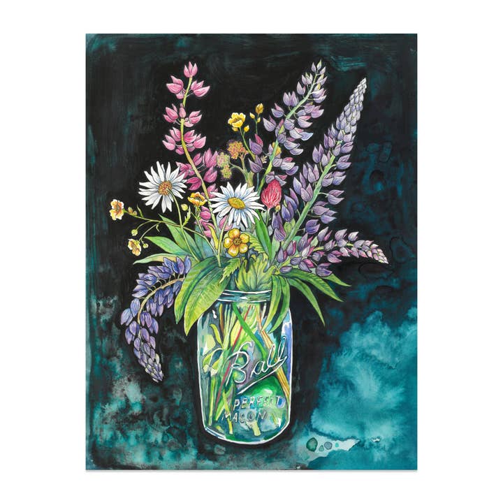 Claire Loon Baldwin Illustration - Vendita all'ingrosso Stampa artistica - Stampa artistica Lupin Bouquet