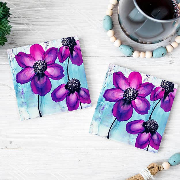 Sandstone Coaster Set of 4, Design 15 for wholesale by Angie Bryant Art