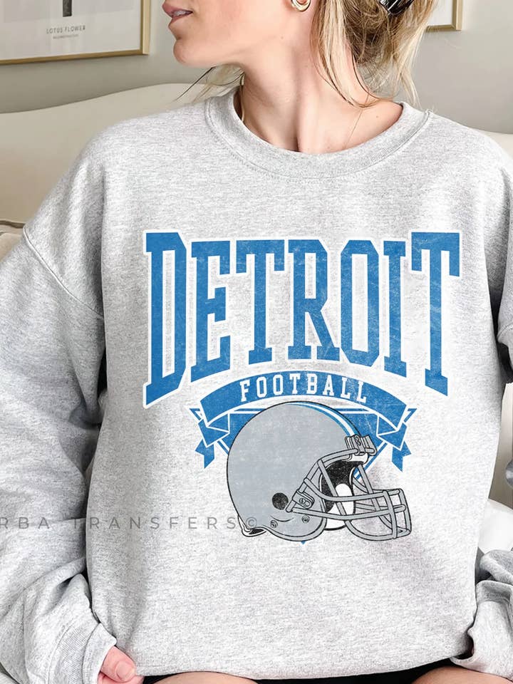 Detroit Football Full Color Transfer for wholesale by RBA Transfers